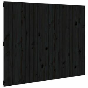 vidaXL fekete tömör fenyőfa fali fejtámla 140 x 3 x 110 cm kép