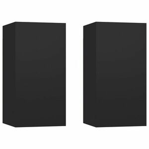 vidaXL 2 db fekete forgácslap TV-szekrény 30, 5 x 30 x 60 cm kép