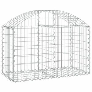 vidaXL íves horganyzott vas gabion kosár 100x50x60/80 cm kép