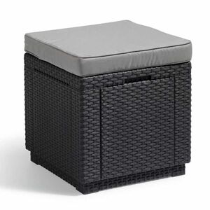 Keter Cube grafitszürke tárolópuff párnával kép