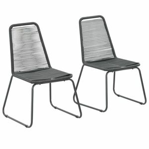 vidaXL 2 db fekete polyrattan kültéri szék kép