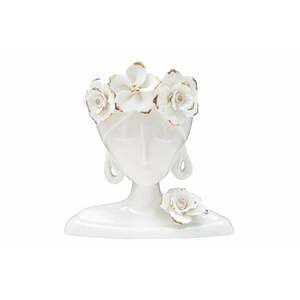 WOMAN III fehér és arany porcelán váza kép