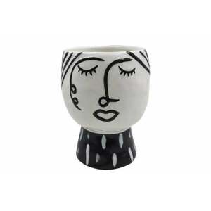 POT FACE fehér és fekete porcelán váza kép