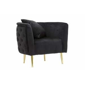 BUCAREST fekete és arany bársony fotel kép