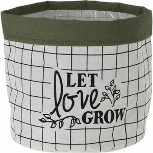 Let Love Grow textil virágtartó kaspó, 20 x 18 cm, sötétzöld kép