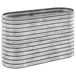 vidaXL ezüstszínű porszórt acél kerti magaságyás 114x40x68 cm kép