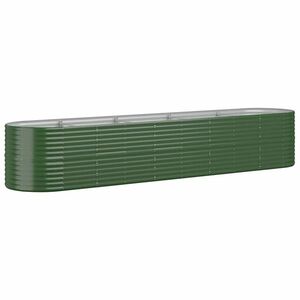 vidaXL zöld porszórt acél kerti magaságyás 368x80x68 cm kép