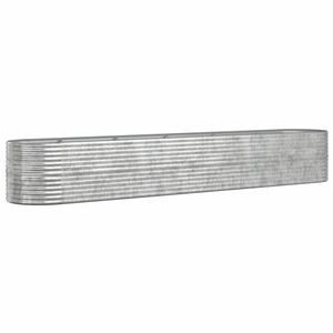 vidaXL ezüstszínű porszórt acél kerti magaságyás 440x80x68 cm kép