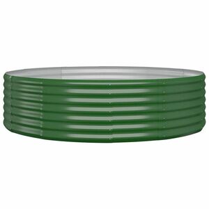 vidaXL zöld porszórt acél kerti magaságyás 140x140x36 cm kép