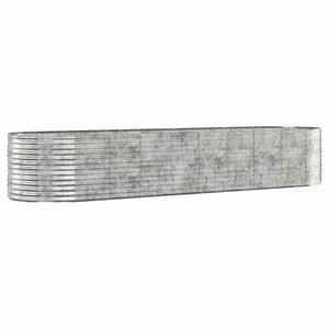 vidaXL ezüstszínű porszórt acél kerti magaságyás 396x100x68 cm kép