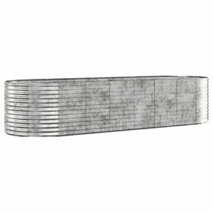 vidaXL ezüstszínű porszórt acél kerti magaságyás 322x100x68 cm kép