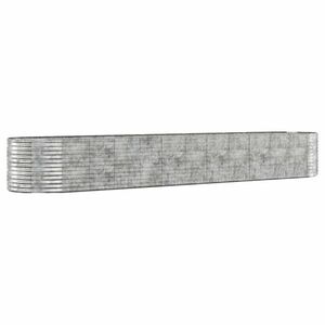 vidaXL ezüstszínű porszórt acél kerti magaságyás 507x100x68 cm kép