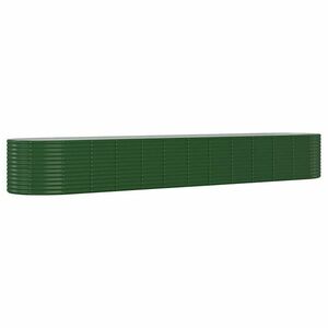 vidaXL zöld porszórt acél kerti magaságyás 507x100x68 cm kép