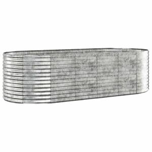 vidaXL ezüstszínű porszórt acél kerti magaságyás 249x100x68 cm kép