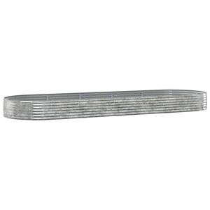 vidaXL ezüstszínű porszórt acél kerti magaságyás 450x140x36 cm kép