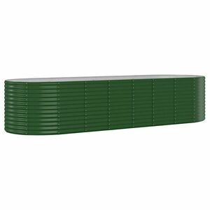 vidaXL zöld porszórt acél kerti magaságyás 322x100x68 cm kép