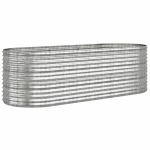 vidaXL ezüstszínű porszórt acél kerti magaságyás 224x80x68 cm kép