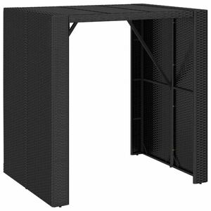 vidaXL fekete polyrattan üveglapos bárasztal 105 x 80 x 110 cm kép