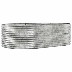 vidaXL ezüstszínű porszórt acél kerti magaságyás 212 x 140 x 68 cm kép