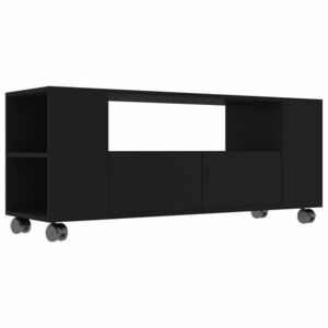 vidaXL fekete szerelt fa TV-szekrény 120x35x48 cm kép