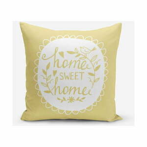 Home Sweet Home sárga párnahuzat, 45 x 45 cm - Minimalist Cushion Covers kép