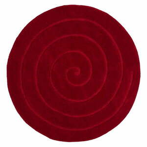 Spiral rubinvörös gyapjú szőnyeg, ⌀ 140 cm - Think Rugs kép
