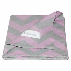 Zigzag rózsaszín-szürke pamut gyerek takaró, 80 x 100 cm - Kindsgut kép