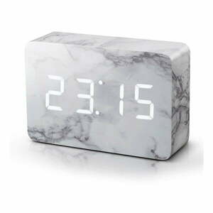 Brick Marble Click Clock szürke márványszínű ébresztőóra fehér LED kijelzővel - Gingko kép