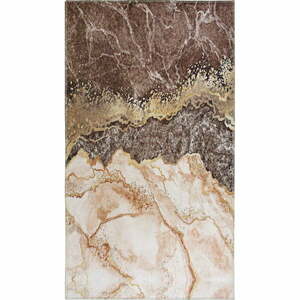 Konyakbarna-krémszínű mosható futószőnyeg 200x80 cm - Vitaus kép