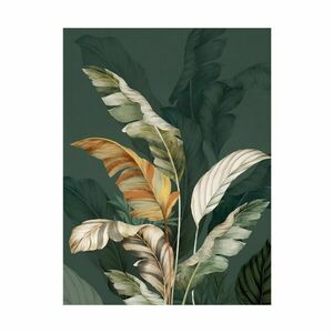 Vászon falikép, levelek, 60x80 cm, sötétzöld - EXOTIQUE - Butopêa kép