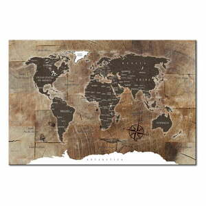 Wooden Mosaic fali világtérkép, 120 x 80 cm - Bimago kép