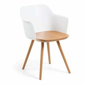 Klam fehér fotel tölgyfa lábakkal - Kave Home kép