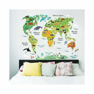 World Map gyerek falmatrica, 73 x 95 cm - Ambiance kép