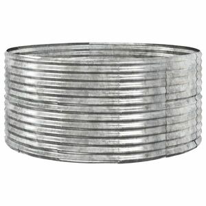 vidaXL ezüstszínű porszórt acél kerti magaságyás 140x140x68 cm kép