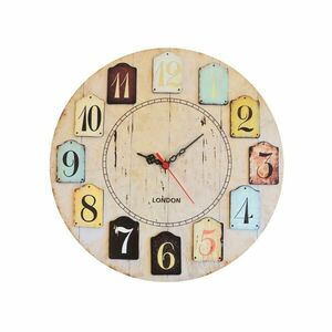 Retro stílusú óra, színes számokkal, krémszínű - CAMPAGNE - Butopêa kép