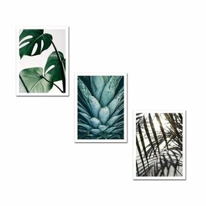Falikép szett, trópusi levelek, 3 db, 30x40 cm, zöld - VEGETAL - Butopêa kép