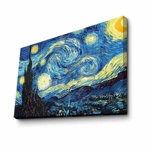 Vászon falikép, Vincent van Gogh másolat, Csillagos éj, kék - NUIT ETOILEE - Butopêa kép