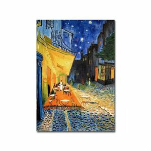 Vászon falikép, Vincent van Gogh másolat, Cafe Terrace, sötétkék - CAFE TERRASSE - Butopêa kép
