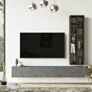 TV állvány, ezüst, fekete - FLOAT - Butopêa kép
