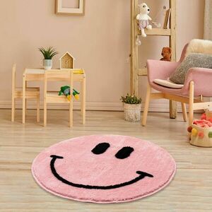 Kerek mintás szőnyeg 90x90 cm, rózsaszín - SMILE - Butopêa kép