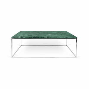 Prairie dohányzóasztal krómozott lábakkal és zöld márvány asztallappal, 75 x 120 cm - TemaHome kép