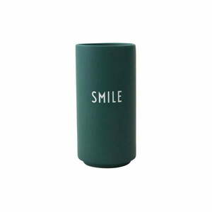 Smile sötétzöld porcelánváza, magasság 11 cm - Design Letters kép