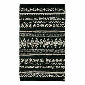 Ethnic fekete-fehér pamut szőnyeg, 55 x 140 cm - Webtappeti kép