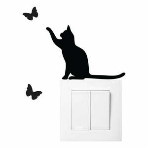 Cat fekete matrica a villanykapcsolóra - Ambiance kép