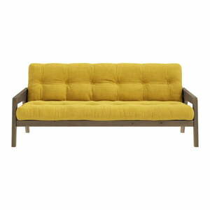 Sárga kordbársony kinyitható kanapé 204 cm Grab - Karup Design kép