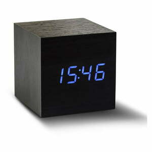 Cube Click Clock fekete ébresztőóra kék LED kijelzővel - Gingko kép