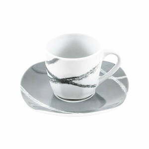Sandy 6 db-os fehér-szürke porcelán csésze és csészealj szett - Villa Altachiara kép