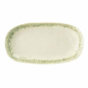 Paula zöld-fehér agyagkerámia szervírozó tányér, 23, 5 x 12, 5 cm - Bloomingville kép