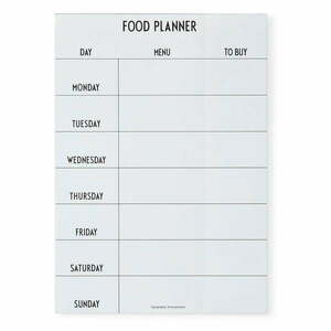 Food fehér heti étkezés tervező - Design Letters kép