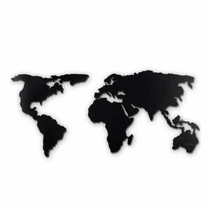 World Map XL fekete, fém fali dekor kép